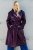 Ulla Popken 855617 Trenchcoat met leerlook en strikceintuur Wijnrood - Jassen - Grote maten dames jassen