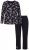 Ulla Popken 856134 Pyjama met bloemenprint Zwart - Pyjama's en Loungewear - 