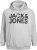 Jack & Jones CORP LOGO Large Print Hoodie Light Grey Melange - Sweaters & hoodies - Sweaters & Hoodies Grote Maten Heren