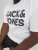 Jack & Jones CORP Logo T-Shirt White w Large Black Print - T-shirts - Grote Maten T-shirts Heren