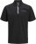 Jack & Jones Fusion Pique Zipper Polo Black - Polo shirts - Grote Maten Poloshirts Heren