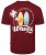 Kam Jeans 5709 Summer Adventure Print Tee Burgundy - T-shirts - Grote Maten T-shirts Heren