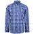 Kam Jeans 6155 Long Sleeve Check Shirt Blue - Hemden - Overhemden Grote Maten Heren