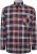 Kam Jeans P038 LS Premium Cotton Check Shirt Navy - Hemden - Overhemden Grote Maten Heren