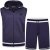 Kam Jeans TS005 Retro Tracky Set (Shorts/Sleeveless Hoodie) Navy - Motleys gekke april solden - 
