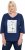 Ulla Popken Decorative Plant 3/4 Sleeve T-Shirt Ink Blue - Bedrukte T-shirts voor dames - 