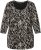 Ulla Popken Number Print 3/4 Sleeve Tee Black - Bedrukte T-shirts voor dames - 