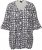 Ulla Popken Geometric Print Trumpet Sleeve Tee Black - Bedrukte T-shirts voor dames - 
