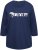 Ulla Popken Queens 3/4 Sleeve Graphic Tee Ink Blue - Bedrukte T-shirts voor dames - 