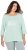 Ulla Popken Metallic Lettering 3/4 Sleeve Tee Mint Green - Bedrukte T-shirts voor dames - 