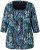 Ulla Popken Graphic Print Square Neck Tee Black - Bedrukte T-shirts voor dames - 