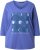 Ulla Popken Meet Me In The Moonlight 3/4 Sleeve Graphic Tee Atlantic Blue - Bedrukte T-shirts voor dames - 