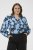 Kaffe Curve Sasja Blouse met lange mouw Blue Snake Flower - Blouses & tunieken - 