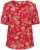 Kaffe Curve Ami Short Sleeve Blouse Printed Poppy Red - Blouses & tunieken - 