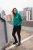 Ulla Popken Face Graphic Long Sleeve Hoodie Emerald Green - Sweaters & hoodies - 