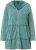 Ulla Popken Tiered Flounce Panel Zip Up Hoodie Green - Sweaters & hoodies - 