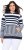 Ulla Popken Oversized Striped Long Sleeve Hoodie Ink Blue - Sweaters & hoodies - 