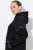 Ulla Popken Mix Fabric Reflective Trim Zip Hoodie Black - Sweaters & hoodies - Warme Sweaters, Hoodies & Truien