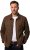 JP1880 Leather Jacket Nubuck Shirt Collar Brown - Jassen - Grote Maten Herenjassen