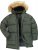 JP1880 Quilted Parka Lightweight and Warm with Faux Fur Hood Dark Green - Jassen - Grote Maten Herenjassen