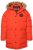 JP1880 Parka Quilted Faux Fur Hood Red - Jassen - Grote Maten Herenjassen