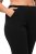 Ulla Popken Bootcut Elastic Waist Cotton French Terry Sport Pants Black - Ulla Popken - Ulla Popken Plusmode voor Dames