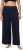 Ulla Popken Wide Leg Smocked Waist Knit Pants Night Blue - Jeans & Broeken in Grote Maten – Plus Size - 