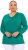 Ulla Popken Back To Basics V-Neck Relaxed Fit Cotton Tee Emerald Green - T-shirts - 