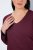 Ulla Popken Back To Basics V-Neck Relaxed Fit Cotton Tee Dark Berry - T-shirts - Dames-T-shirts in grote maten