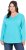 Ulla Popken Back To Basics V-Neck Relaxed Fit Cotton Tee Deep Aqua - T-shirts - 