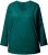 Ulla Popken Back To Basics V-Neck Relaxed Fit Cotton Tee Teal Green - T-shirts - 