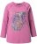 Ulla Popken Inverted Seam Long Sleeve Graphic Tee Dark Rose - Bedrukte T-shirts voor dames - 