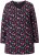 Ulla Popken Peppermint Tree V-Neck Holiday Cotton Long Sleeve Knit Tunic Black - Bedrukte T-shirts voor dames - 