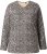 Ulla Popken Leopard Print Long Sleeve Ski Tee Black - Bedrukte T-shirts voor dames - 