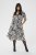 Kaffe Curve Alia Shirt Dress Black Chalk Animal - Midi jurken - 