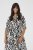 Kaffe Curve Alia Shirt Dress Black Chalk Animal - Midi jurken - 