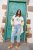 Ulla Popken Cropped Flared Eyelet Jeans Light Blue - Jeans & Broeken in Grote Maten – Plus Size - 