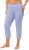 Ulla Popken Basic Stretch Knit Capris Blue - Jeans & Broeken in Grote Maten – Plus Size - 