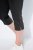 Ulla Popken Bengaline Elastic Waist Stretch Capri Pants Black - Stoffen broeken - Dames wijde broeken in grote maten