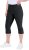Ulla Popken Bengaline Elastic Waist Stretch Capri Pants Black - Jeans & Broeken in Grote Maten – Plus Size - 