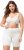 Ulla Popken Lace Hem Stretch Viscose Knit Bicycle Length Lounge Shorts White - Jeans & Broeken in Grote Maten – Plus Size - 