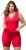 Ulla Popken Lace Hem Stretch Viscose Knit Bicycle Length Lounge Shorts Red - Jeans & Broeken in Grote Maten – Plus Size - 