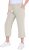 Ulla Popken Cool Linen Elastic Waist Capri Pants Brown - Jeans & Broeken in Grote Maten – Plus Size - 