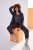 Ulla Popken Snake Print Elastic Waist Joggers Black - Jeans & Broeken in Grote Maten – Plus Size - 