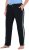 Ulla Popken Side Stripe Elastic Waist Joggers Black - Jeans & Broeken in Grote Maten – Plus Size - 
