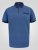 D555 Murray Printed Jacquard Collar & Cuff Short Sleeve Polo Blue - Polo shirts - Grote Maten Poloshirts Heren