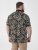 D555 Palmer Leaf Printed Jacquard Collar & Cuff Chest Pocket Polo Black - Polo shirts - Grote Maten Poloshirts Heren