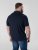 D555 Barret Interlock Jacquard Collar & Cuffs Polo Navy - Polo shirts - Grote Maten Poloshirts Heren