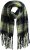 Ulla Popken Plaid Long Fringe Scarf Yellow Green - Accessoires - 