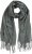 Ulla Popken Fringed Scarf Graphite Grey - Accessoires - 